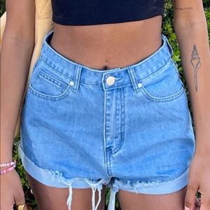 NWOT HOODWINK DENIM SHORTS PALE BLUE